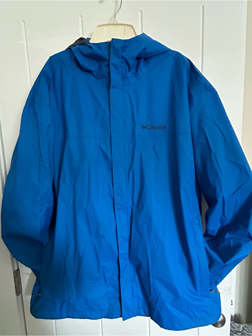 Columbia Blue Hooded Rain Jacket